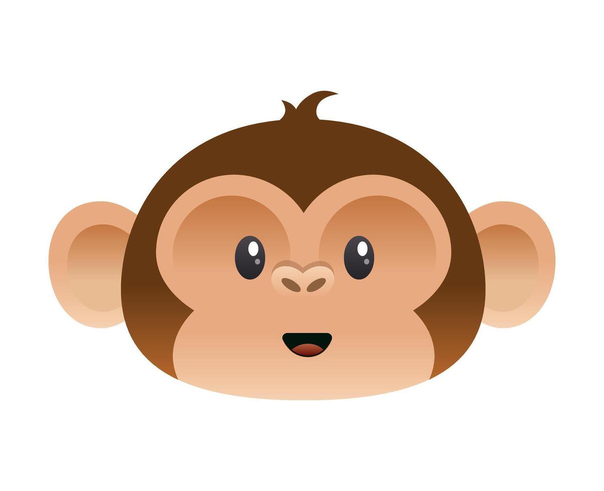 ilustración de un mono cabeza vector