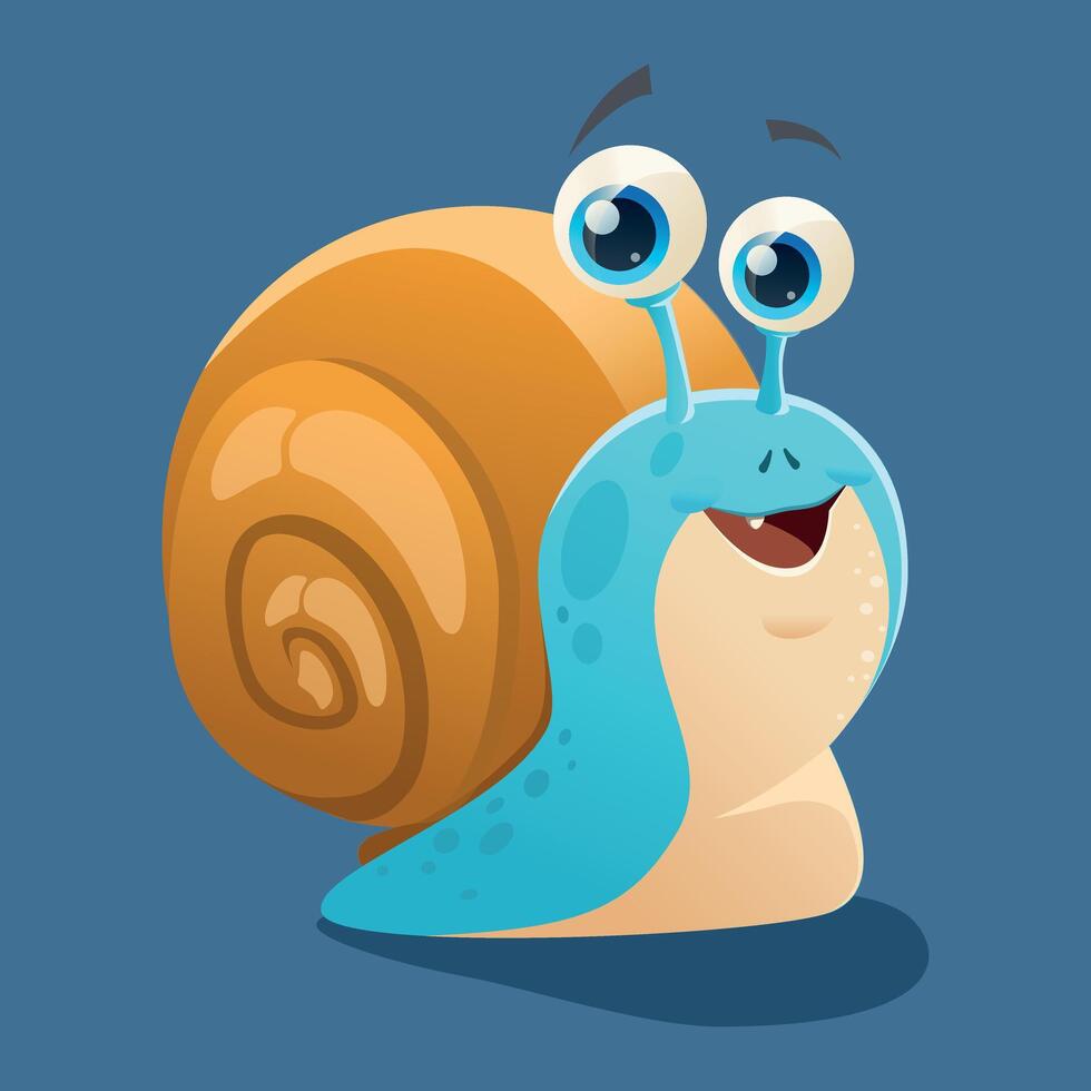 Illustration of a cute smiling snail vector