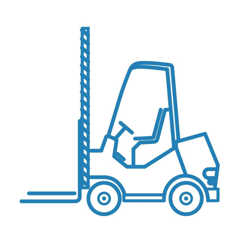 Outline icon of a forklift warehouse machine vector