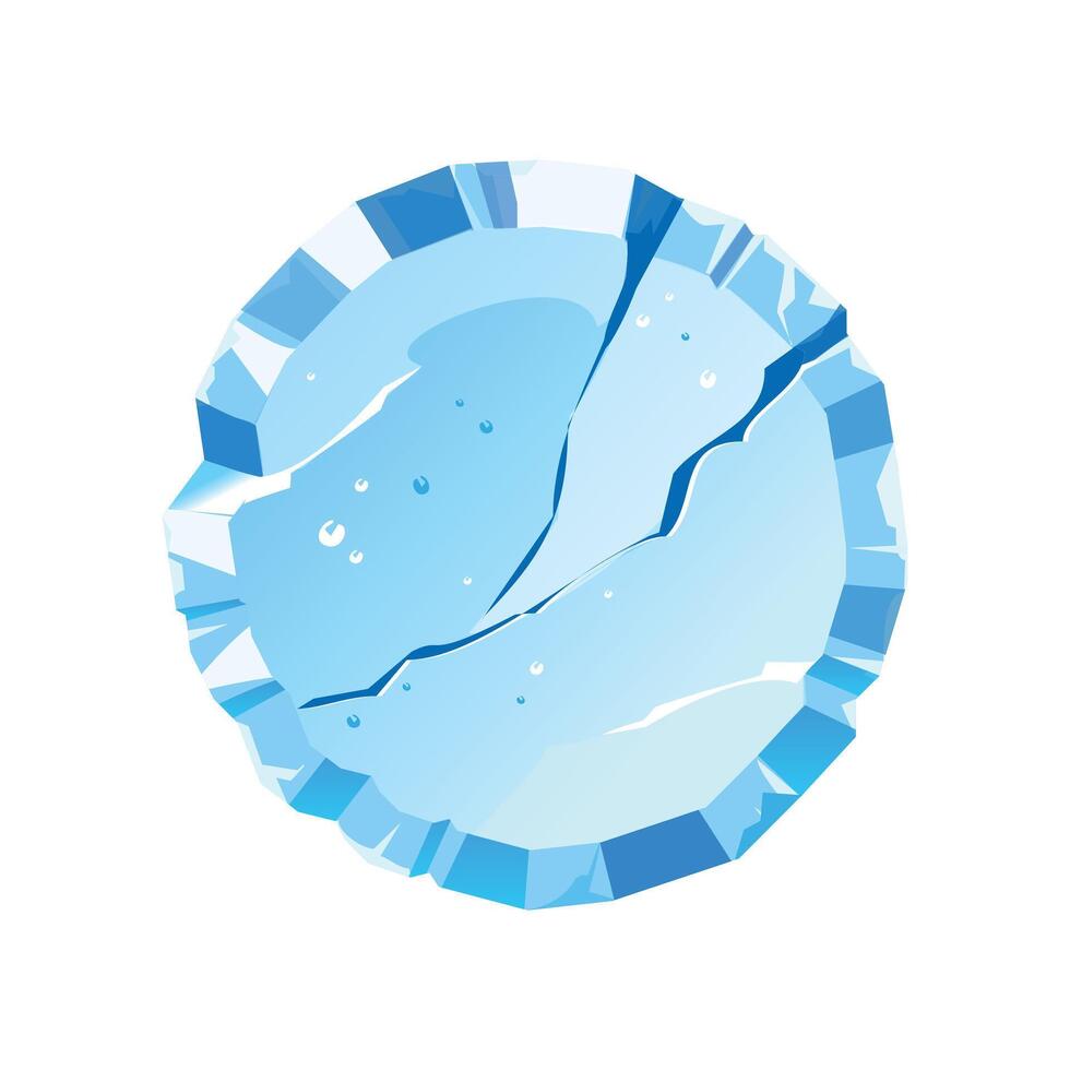 Image of a round, trimmed piece of ice vector