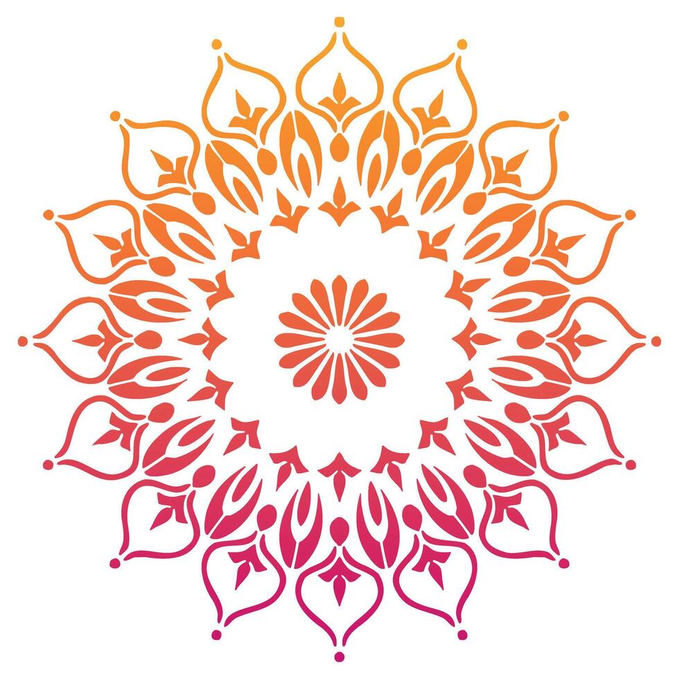 Round patterned pattern of henna. Flowering patterned image vector