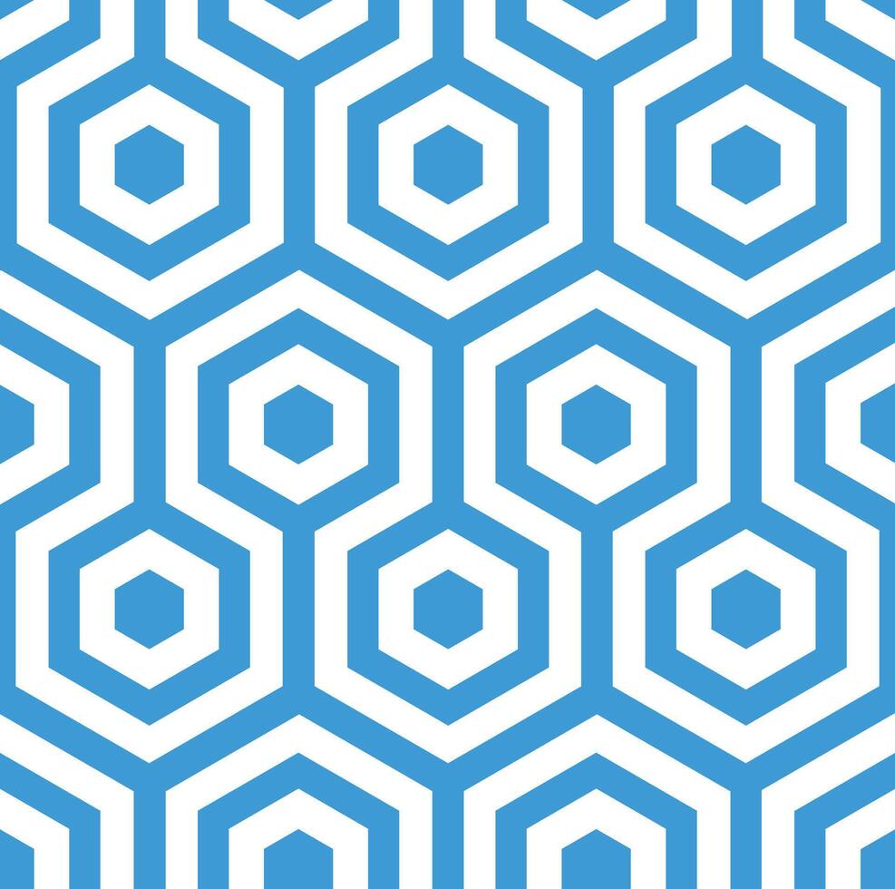 Seamless blue pattern of hexagons. Blue background for packaging vector