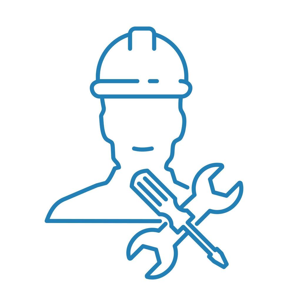 Outline icon of an engineer worker vector
