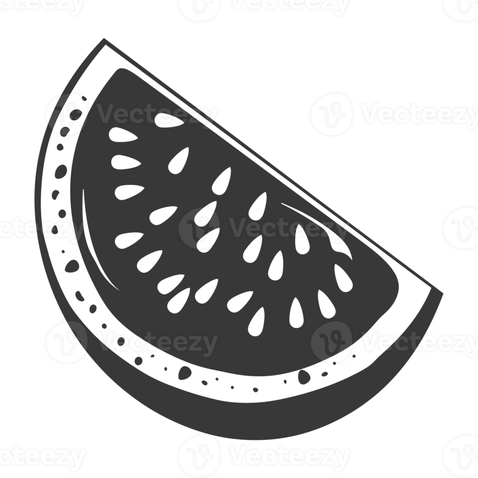 ai gerado silhueta Melancia fruta Preto cor só png
