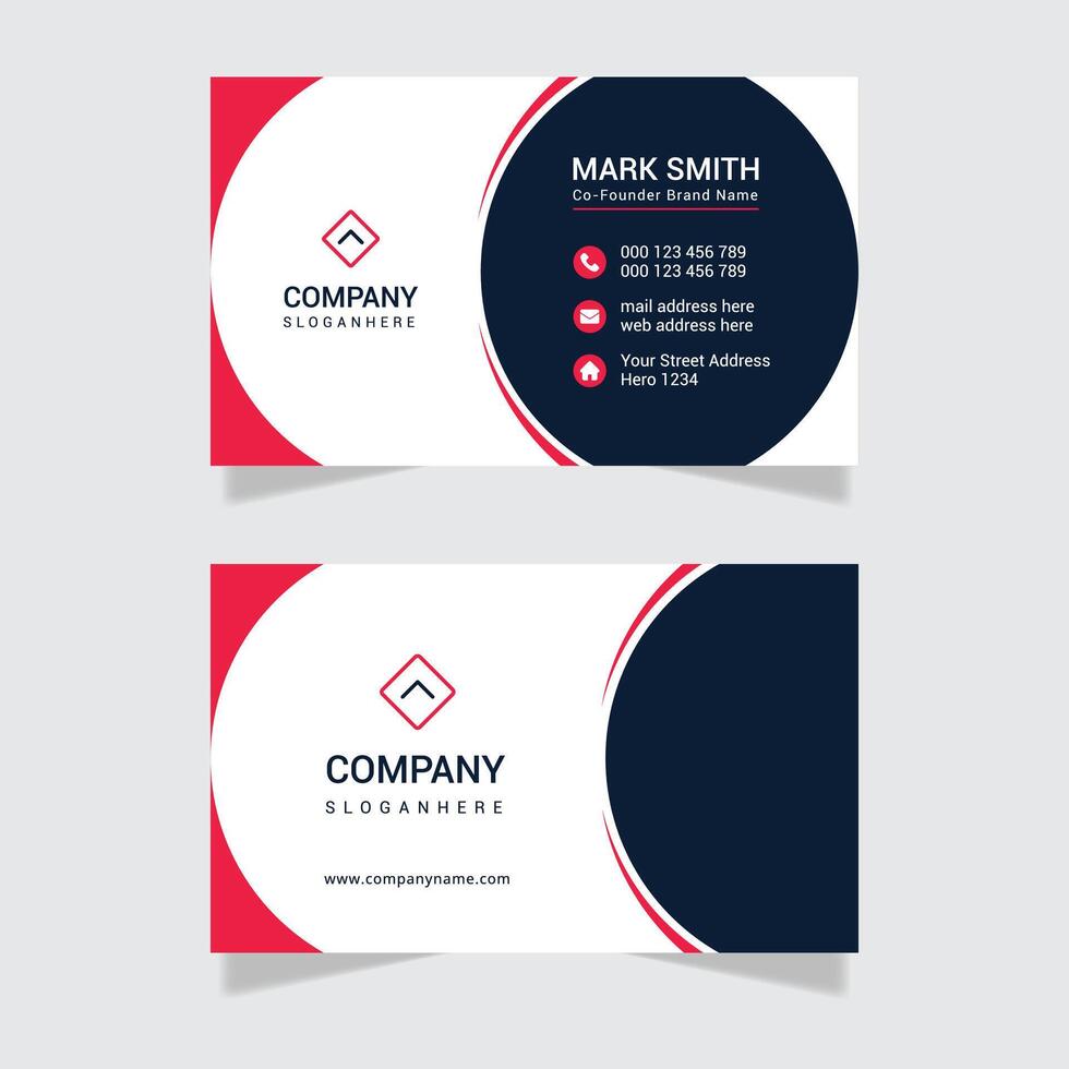 Professional red and black business card design Print vector
