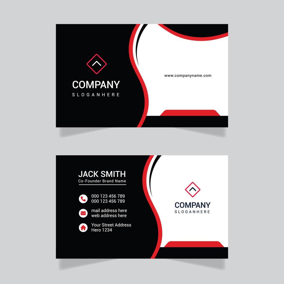 profesional rojo y negro negocio tarjeta diseño impresión vector