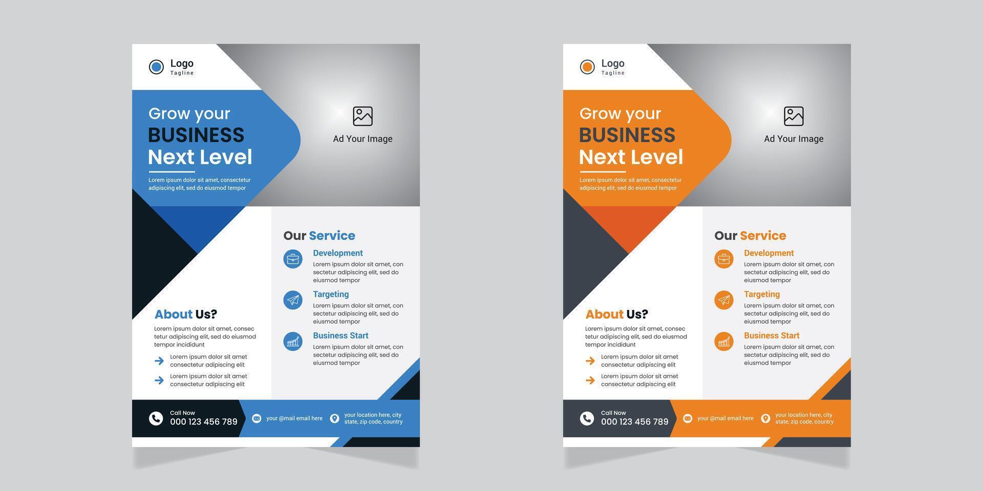 Vector digital marketing agency corporate business flyer brochure design template Print