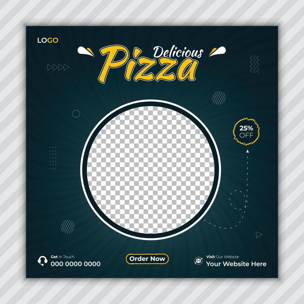 Pizza social medios de comunicación enviar bandera modelo. delicioso Pizza historia diseño vector