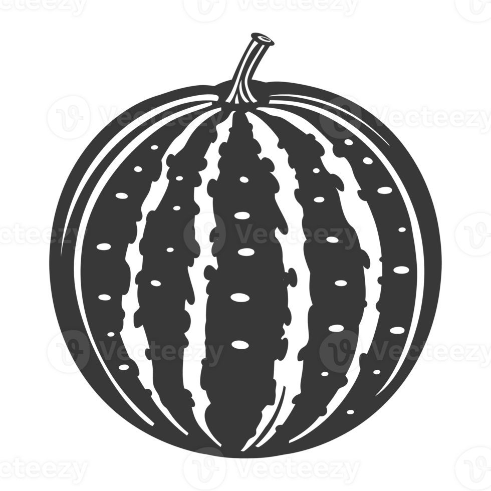 AI generated Silhouette Watermelon Fruit black color only png