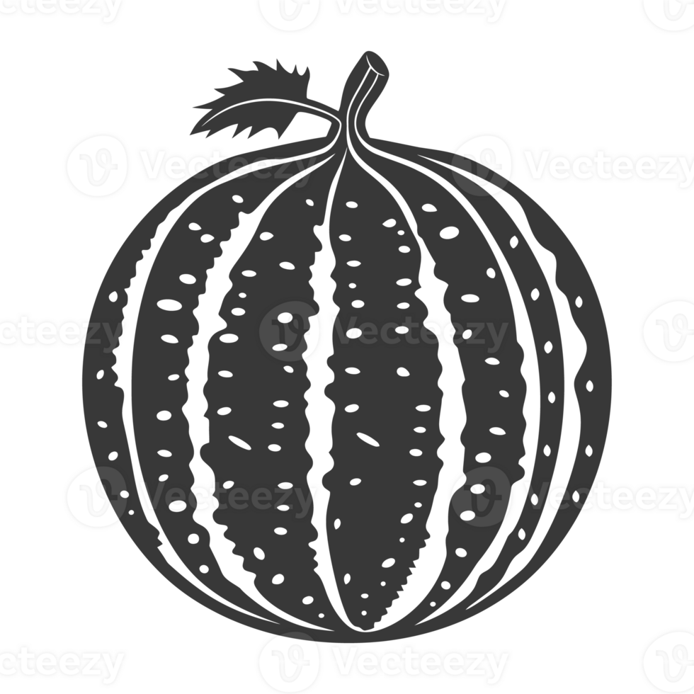 AI generated Silhouette Watermelon Fruit black color only png