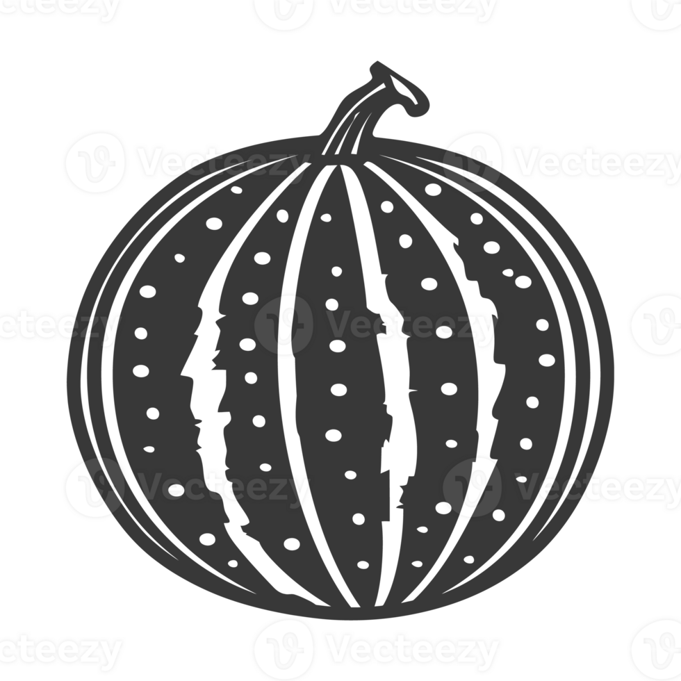 AI generated Silhouette Watermelon Fruit black color only png