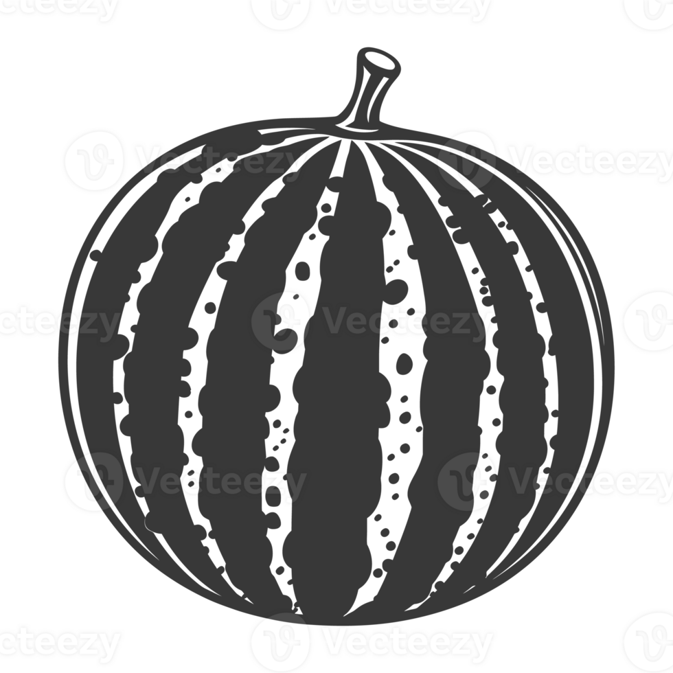 AI generated Silhouette Watermelon Fruit black color only png