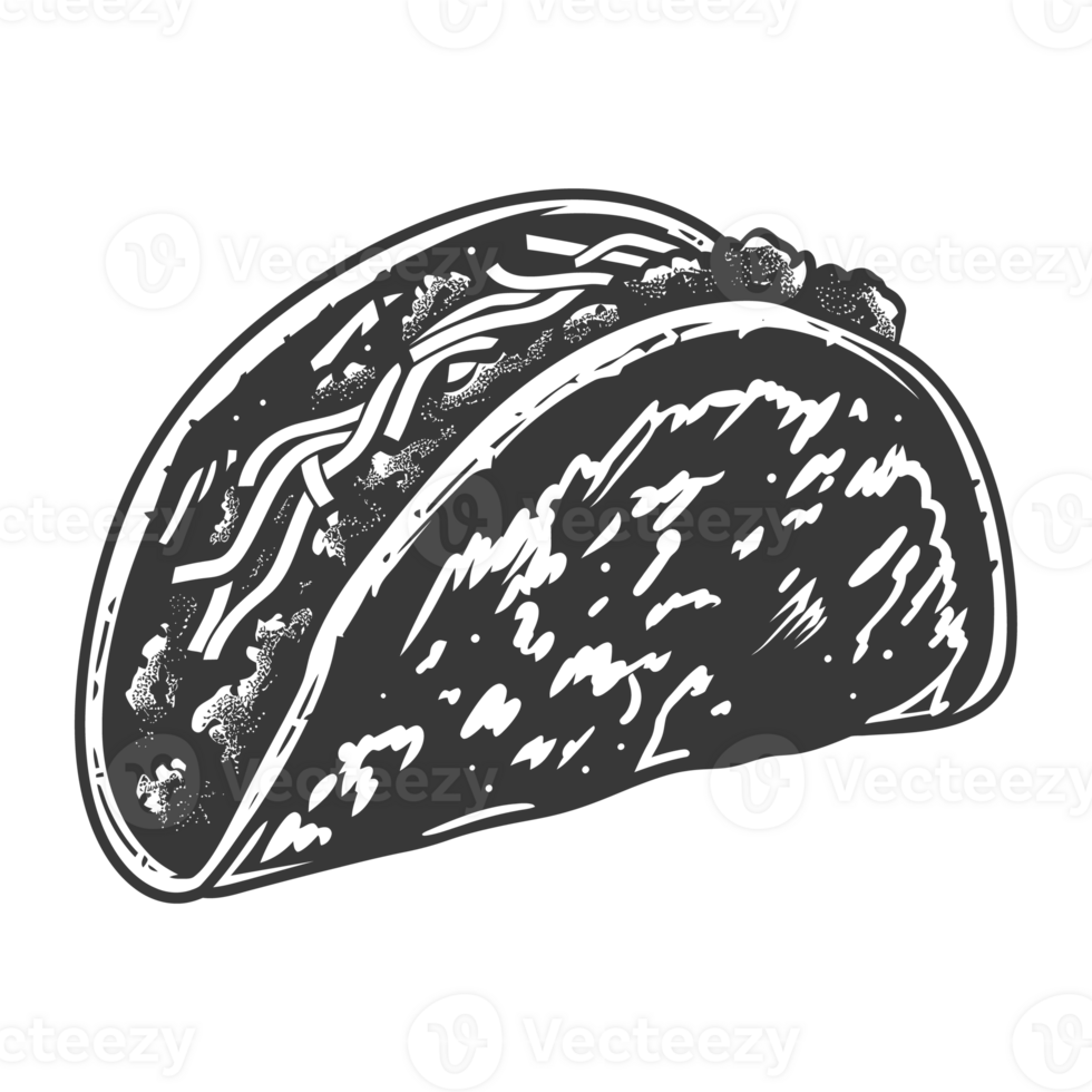AI generated Silhouette taco food black color only png