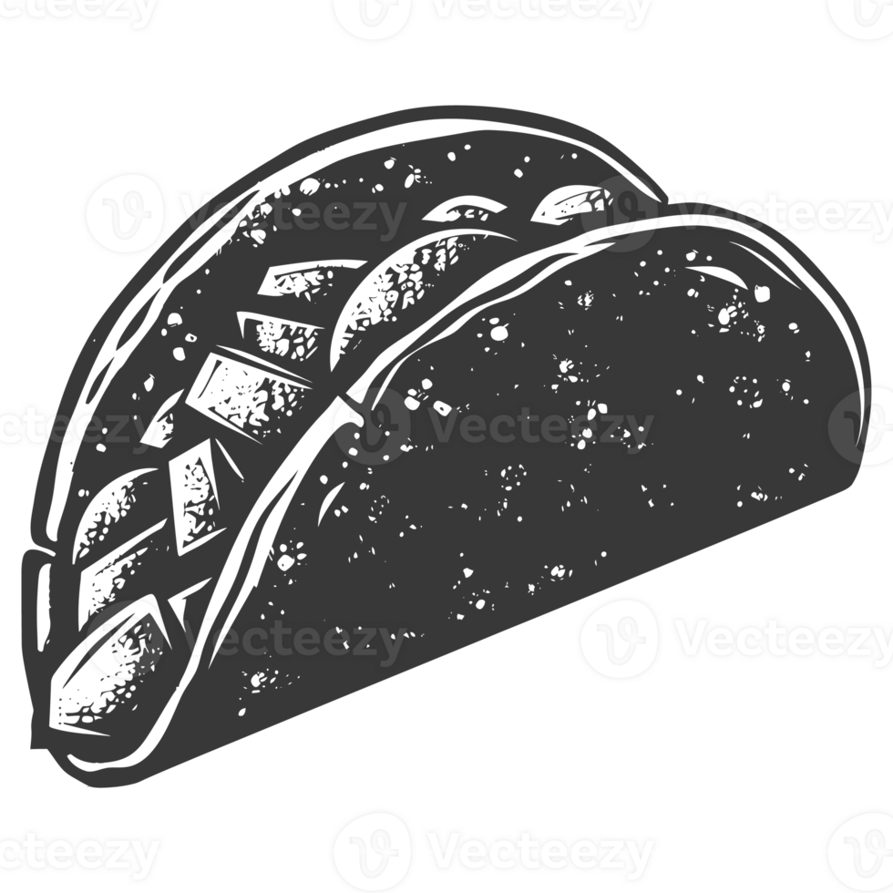 AI generated Silhouette taco food black color only png
