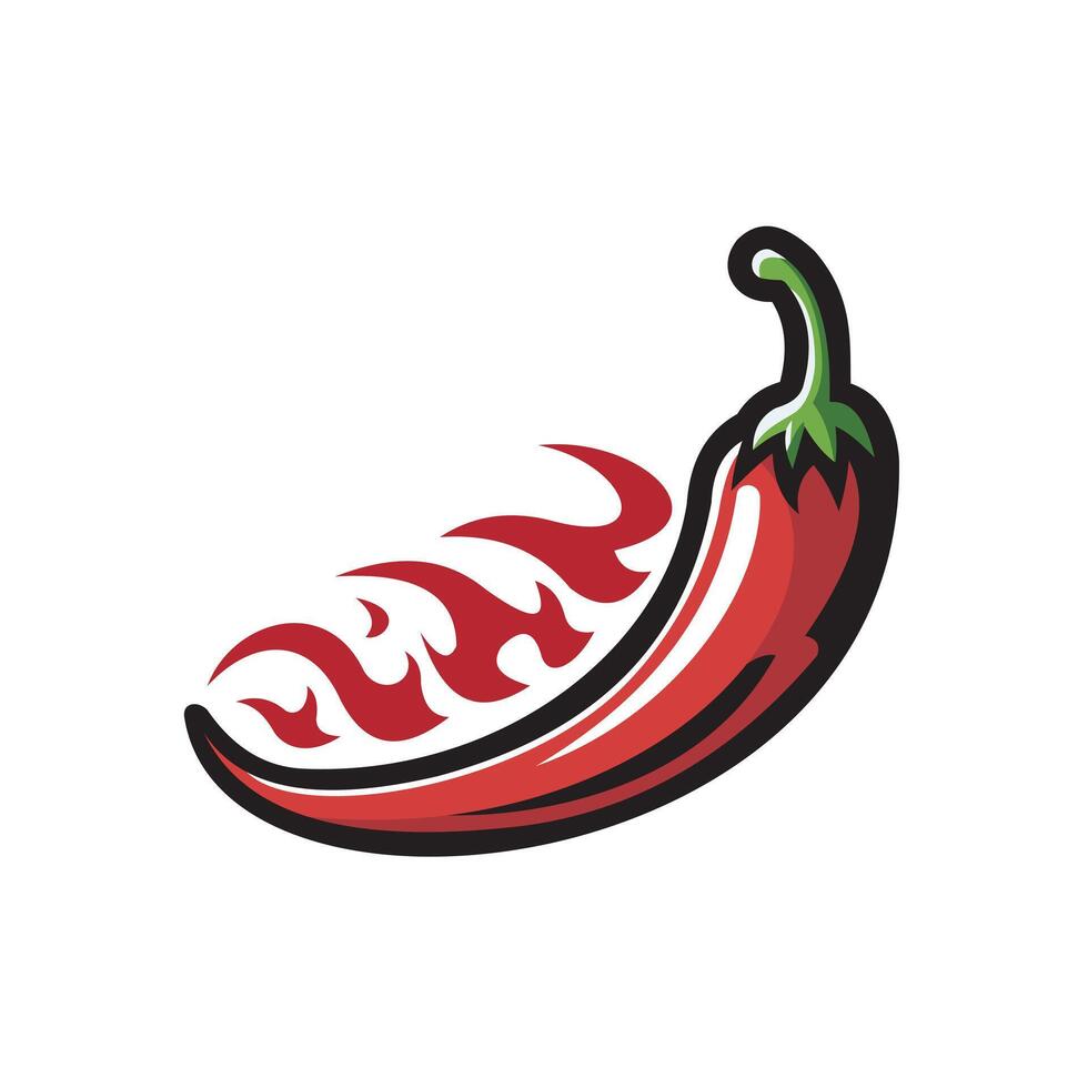 simple vector of hot chili peppers on white background