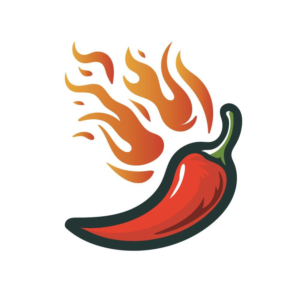 sencillo vector de caliente chile pimientos en blanco antecedentes