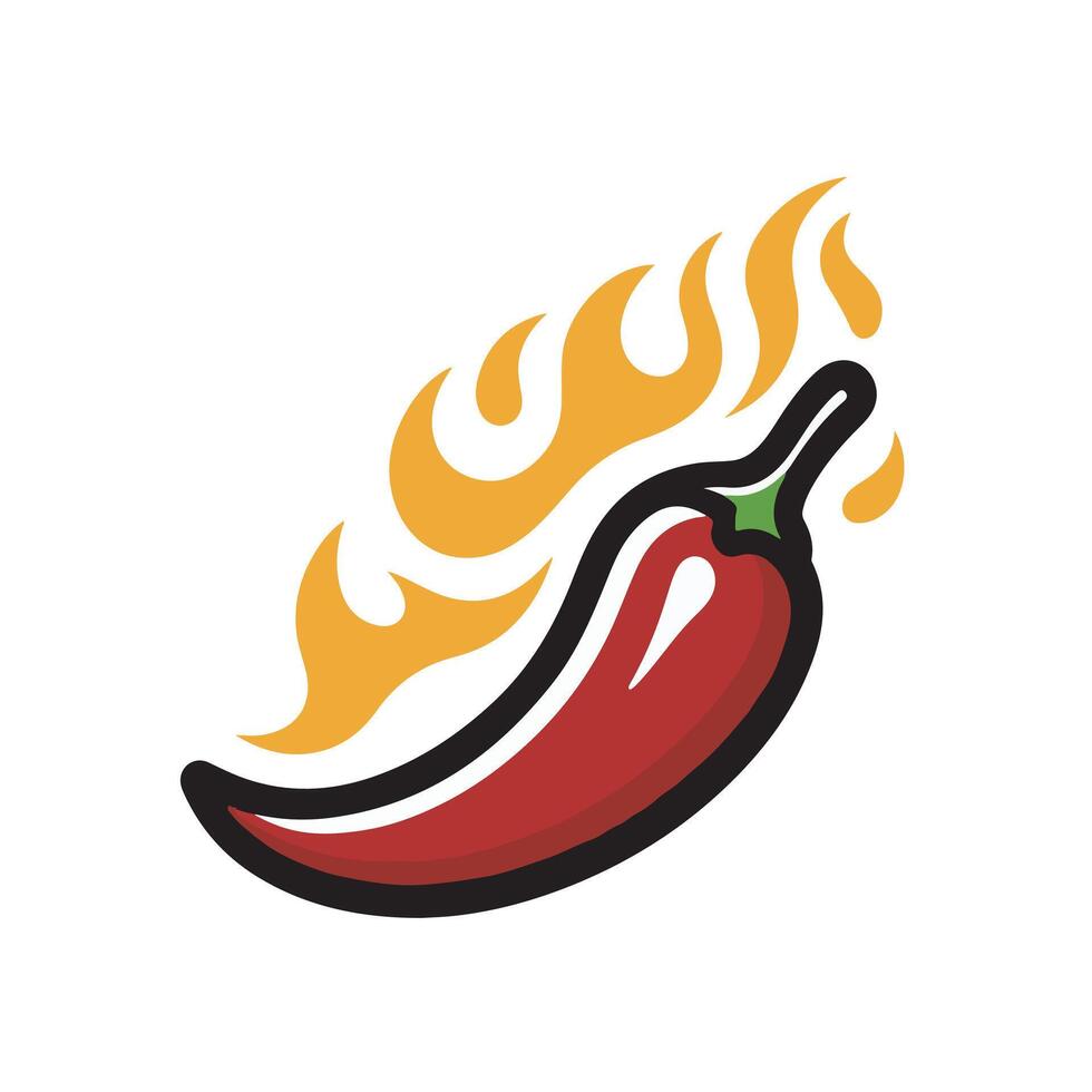 simple vector of hot chili peppers on white background