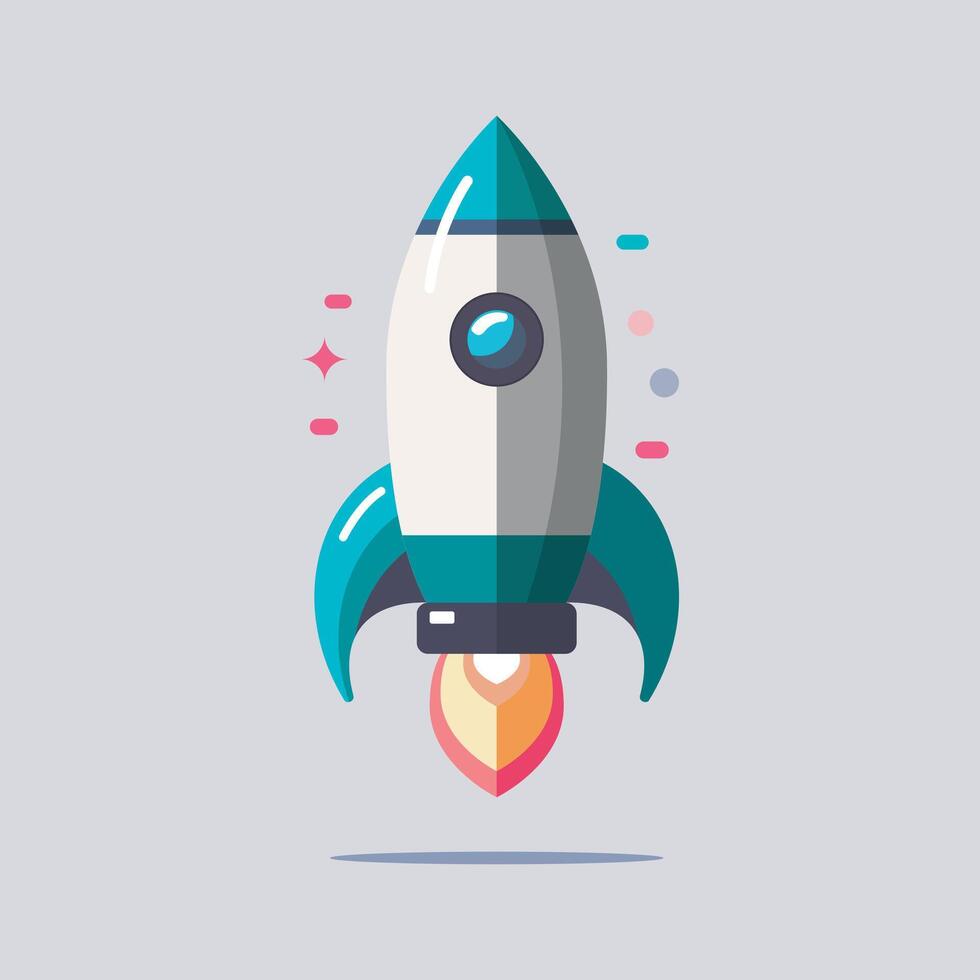 Spaceship rocket Vector Icon Illustration