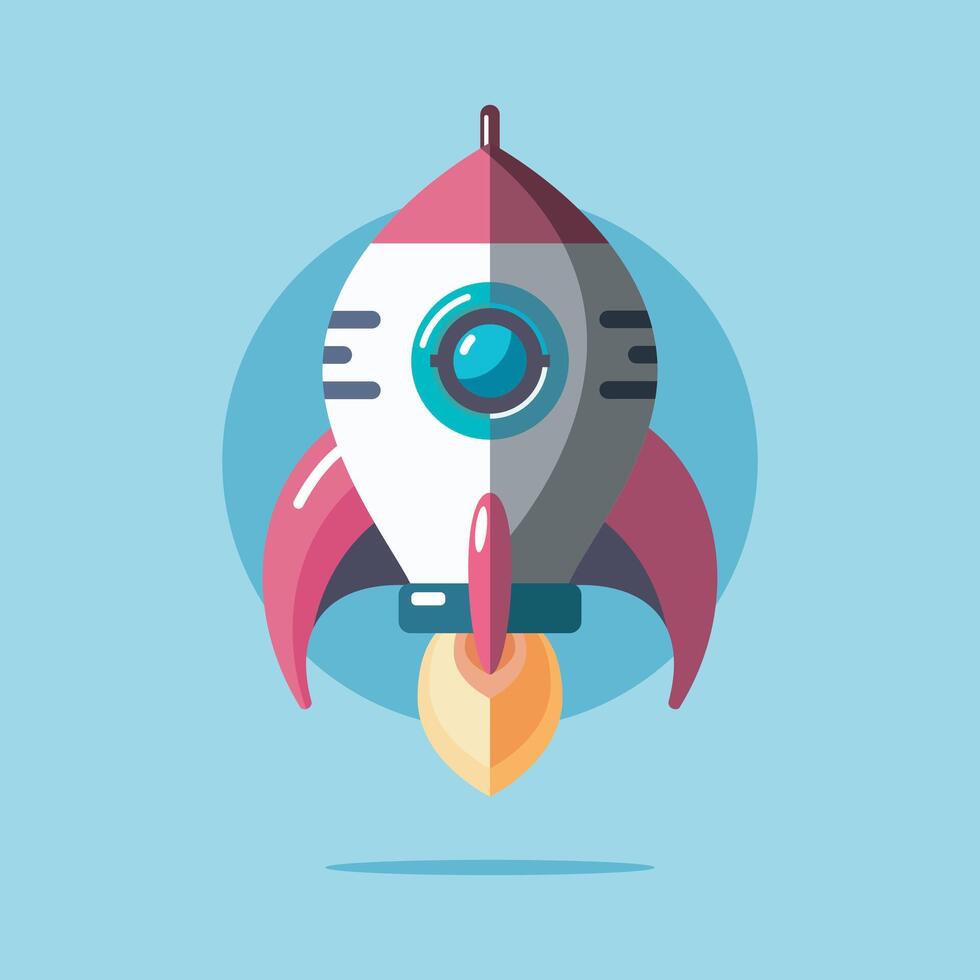 Spaceship rocket Vector Icon Illustration