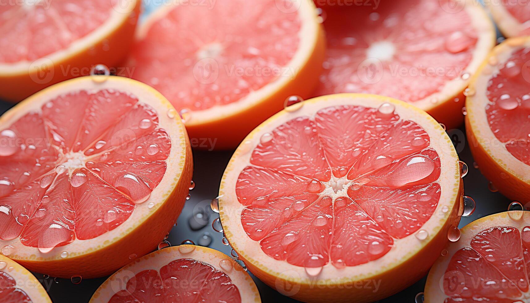 AI generated Freshness of nature juicy, ripe citrus fruit slice, refreshing drink generated by AI photo