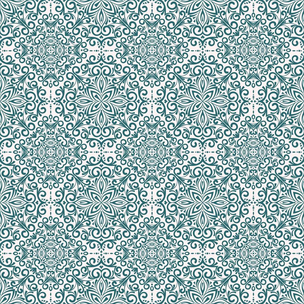 Ornate seamless pattern in Eastern style. Ornamental damask background for wallpaper, fabric, silk scarf, ceramic tiles. Classic vintage ornament vector