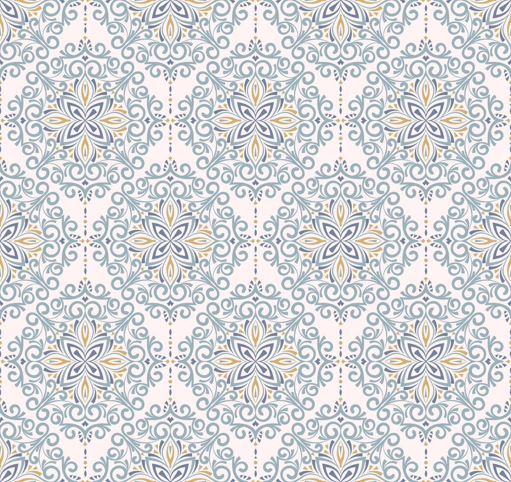 Seamless pattern in Eastern style. Ornate background for design on moroccan backdrop. Ornamental lace pattern for textile, fabric, silk scarf, sari, linen. vector