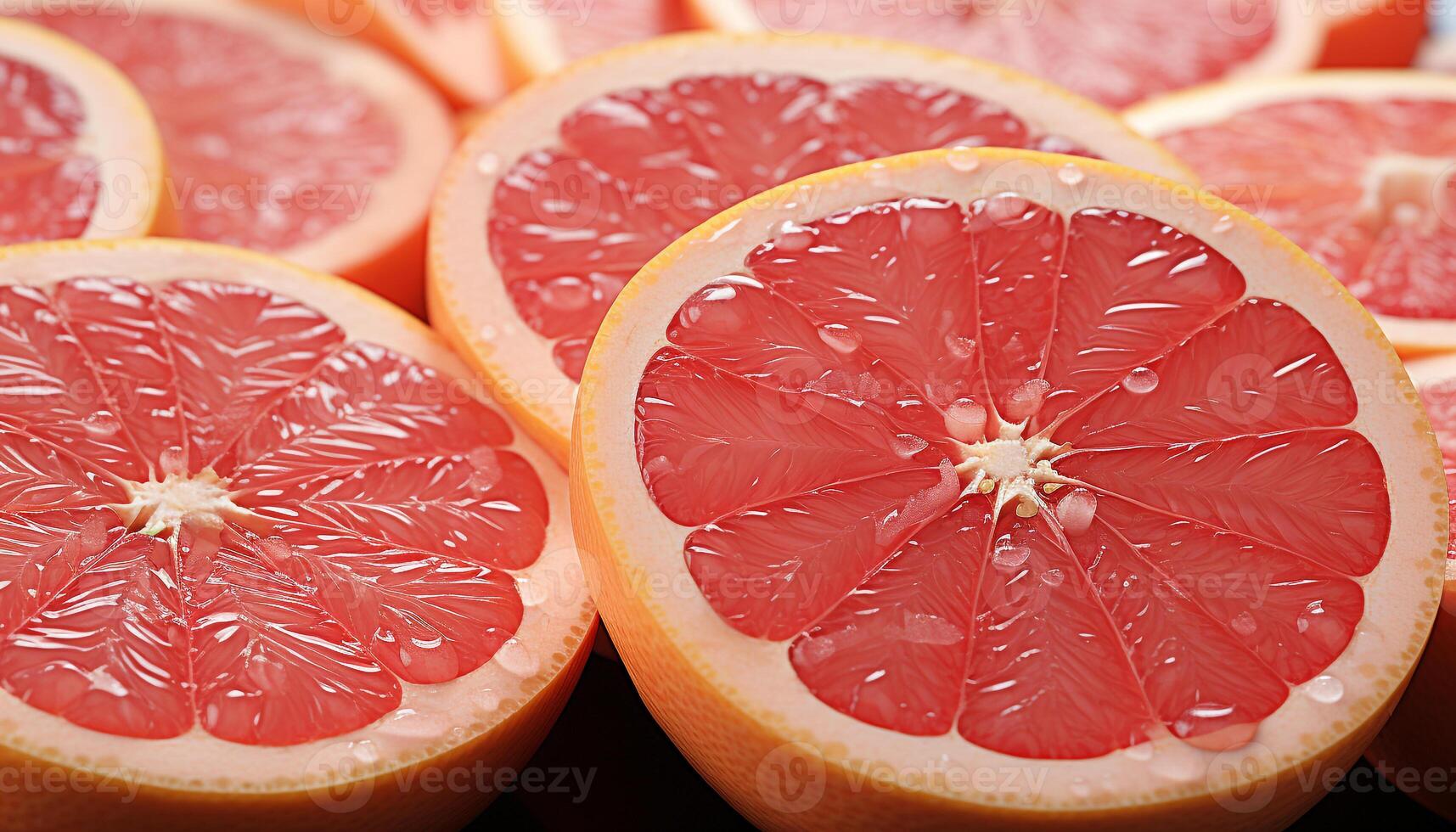 AI generated Freshness and vitality in a juicy, ripe grapefruit slice generated by AI photo