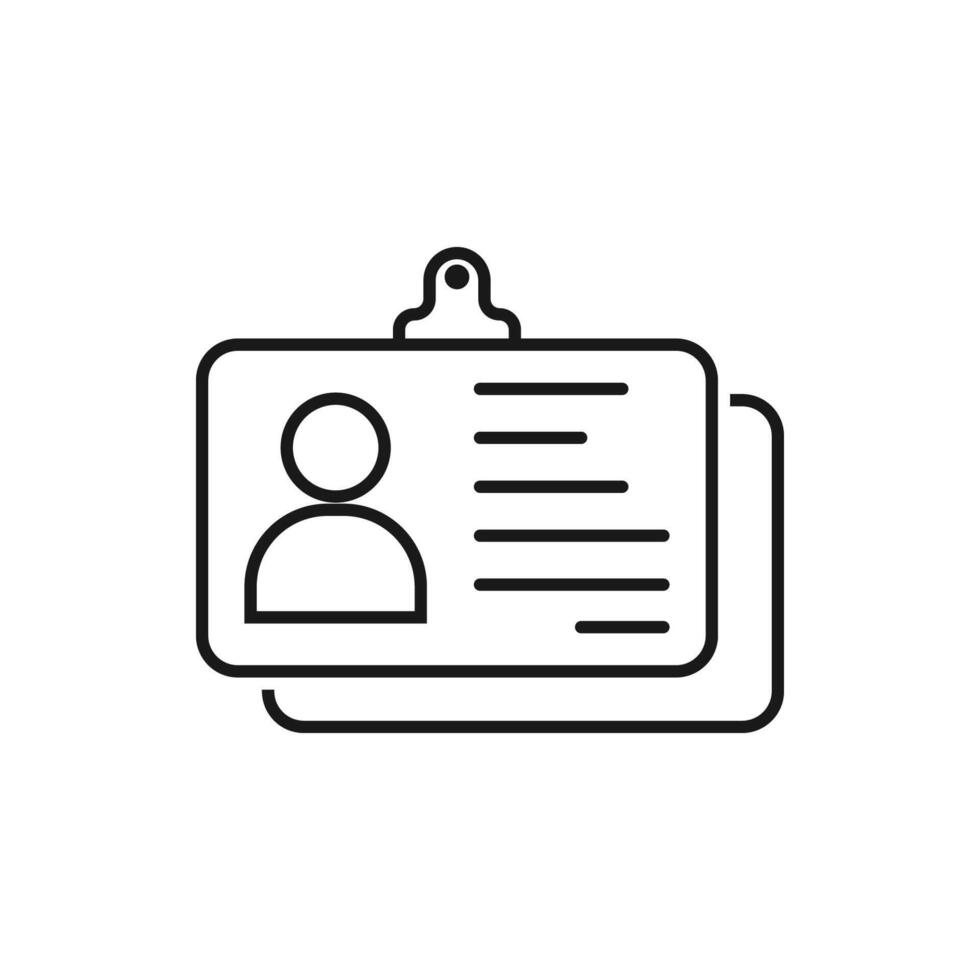 Id card outline icon. linear style sign for mobile concept and web design. Identification card simple line vector icon.