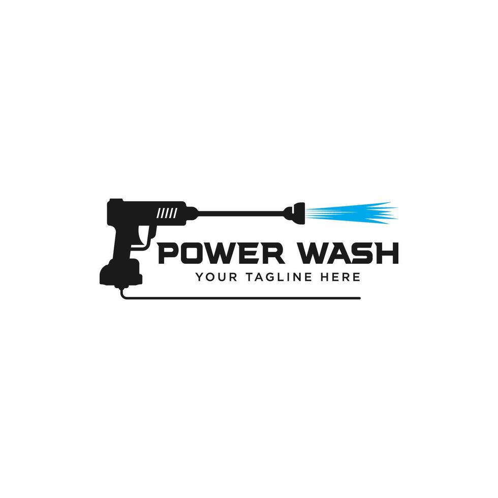 Pressure washing gun logo template. Cleaning vector design. Tools illustration