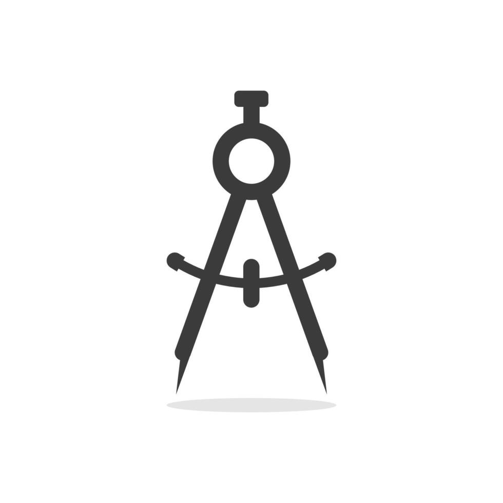 Divider or geometry compass line icon. Surveyor and geometry, engineer, architect, school symbol. vector