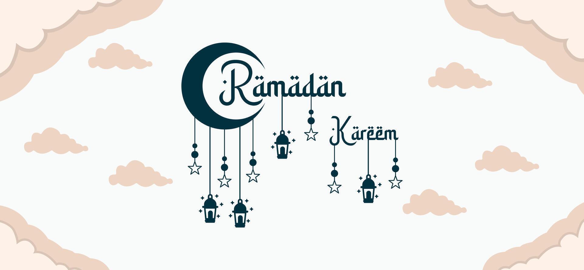 Ramadán kareem islámico saludo tarjeta modelo diseño vector