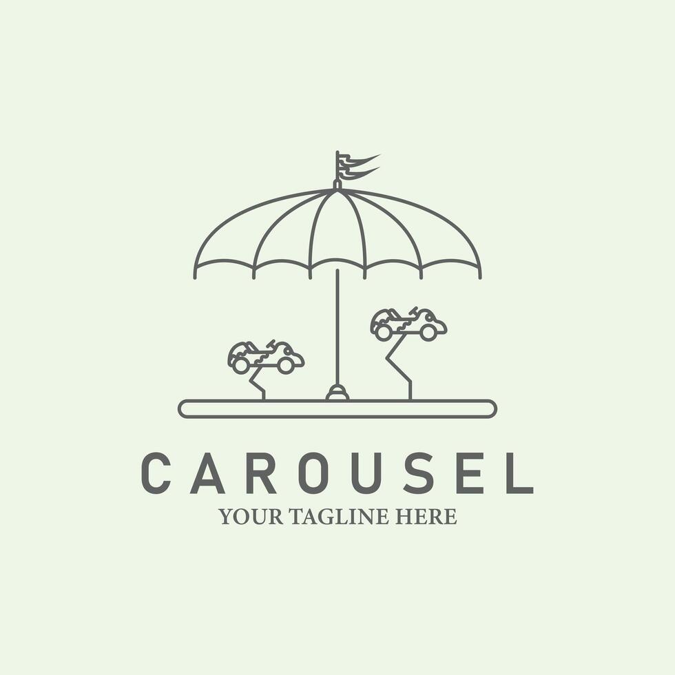 entertainment or carousel logo line art minimalist illustration design creative vector