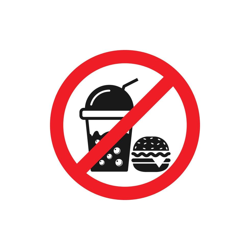 No comida y bebida permitido icono vector ilustración