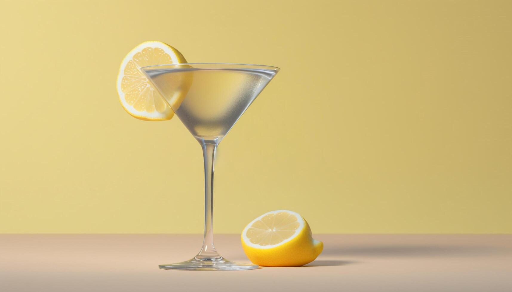 AI generated Refreshing lemonade, citrus cocktail, ice, and slice in glass generated by AI photo