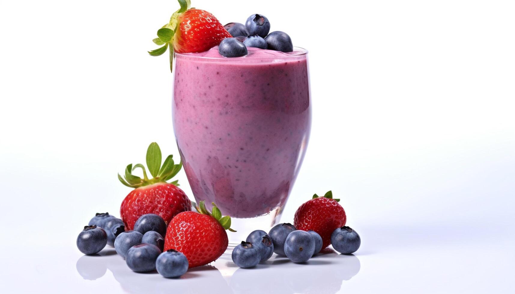 AI generated Fresh berry smoothie, a healthy and delicious summer drink generated by AI photo