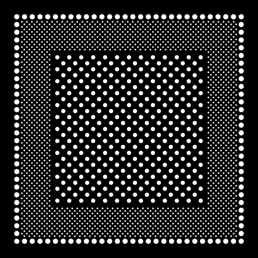 Simple Black Bandana decorated with white geometric ornament that can be applied to fabrics of various colors vector