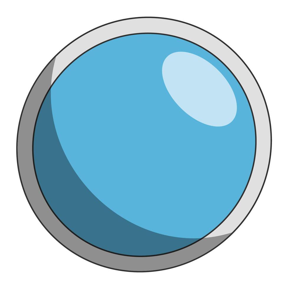 Blue framed button or badge template. vector