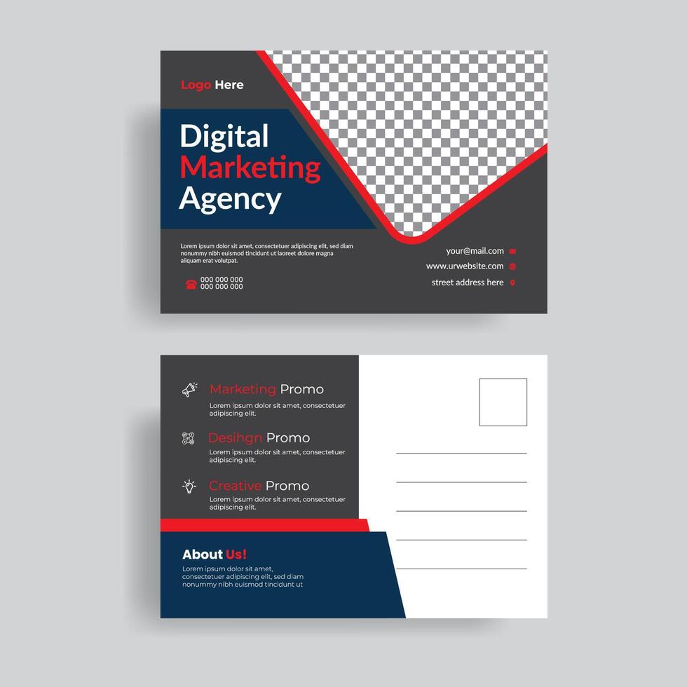 Modern and Corporate Business Post Card Template Design vector