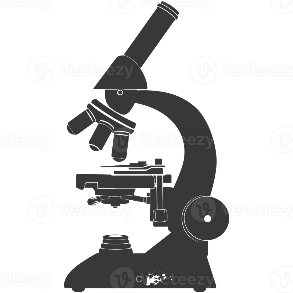 AI generated Silhouette microscope is a laboratory instrument black color only png