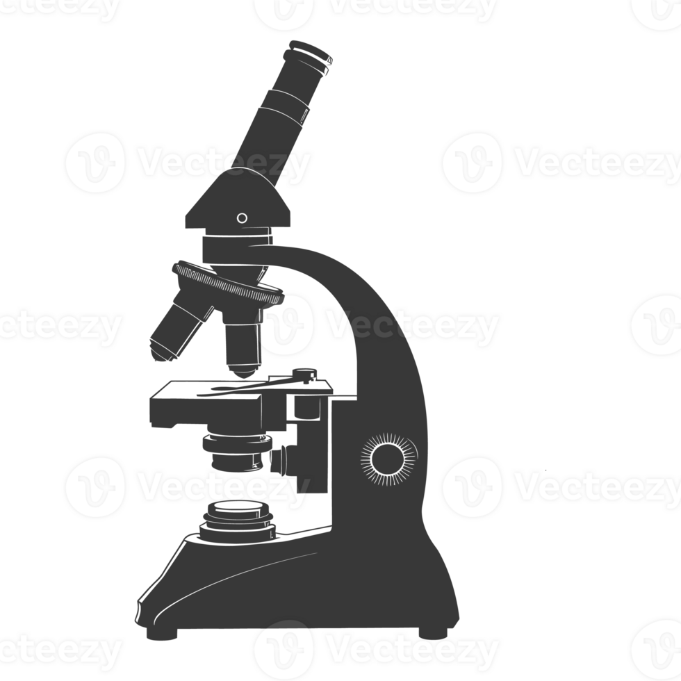 AI generated Silhouette microscope is a laboratory instrument black color only png