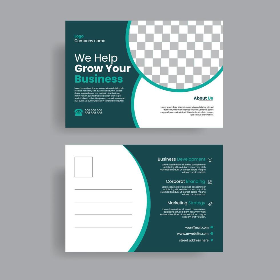 Creative corporate business postcard design template. vector