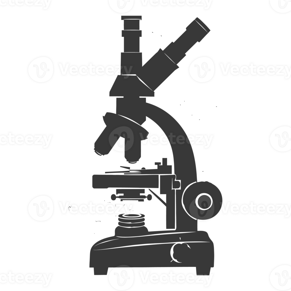 AI generated Silhouette microscope is a laboratory instrument black color only png