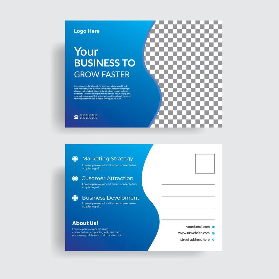 Creative and modern  Business Post Card Template Design. vector