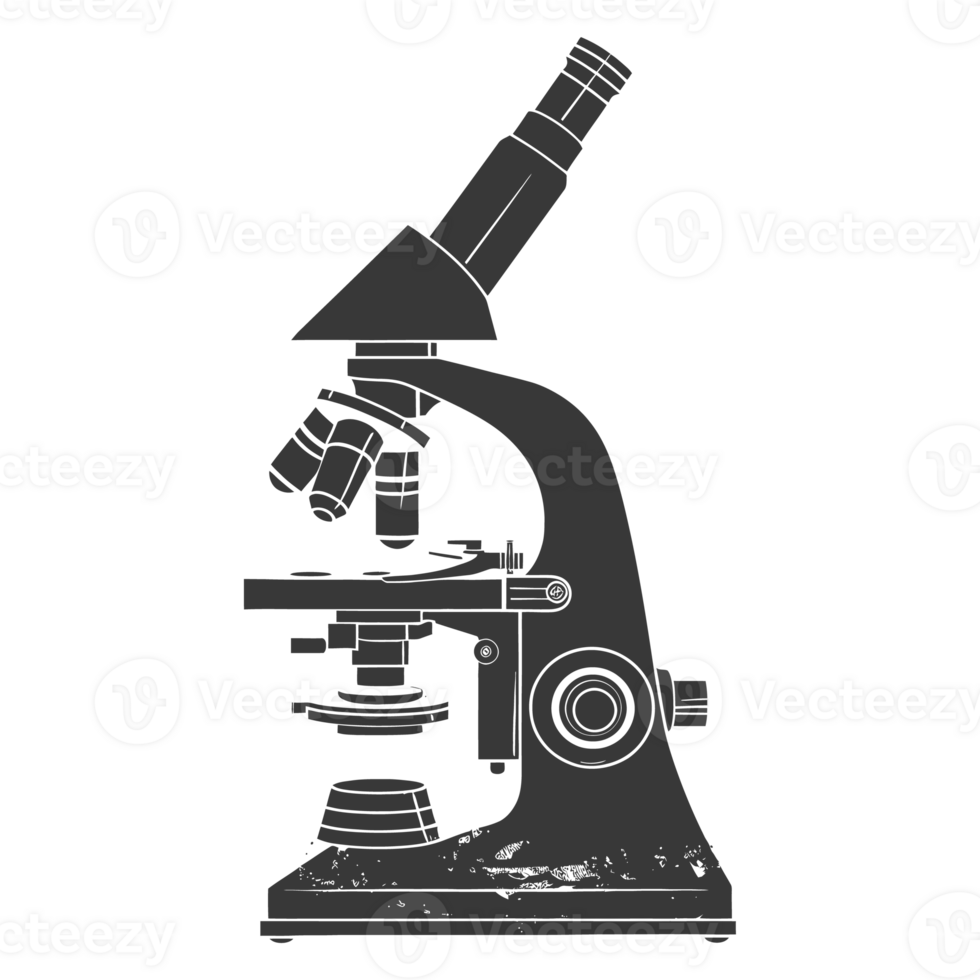 AI generated Silhouette microscope is a laboratory instrument black color only png