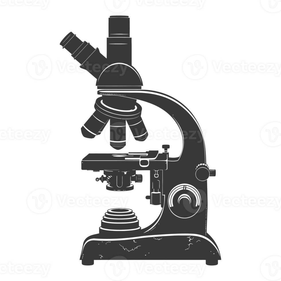 AI generated Silhouette microscope is a laboratory instrument black color only png
