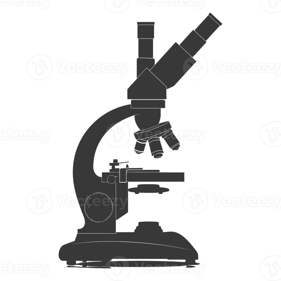 AI generated Silhouette microscope is a laboratory instrument black color only png