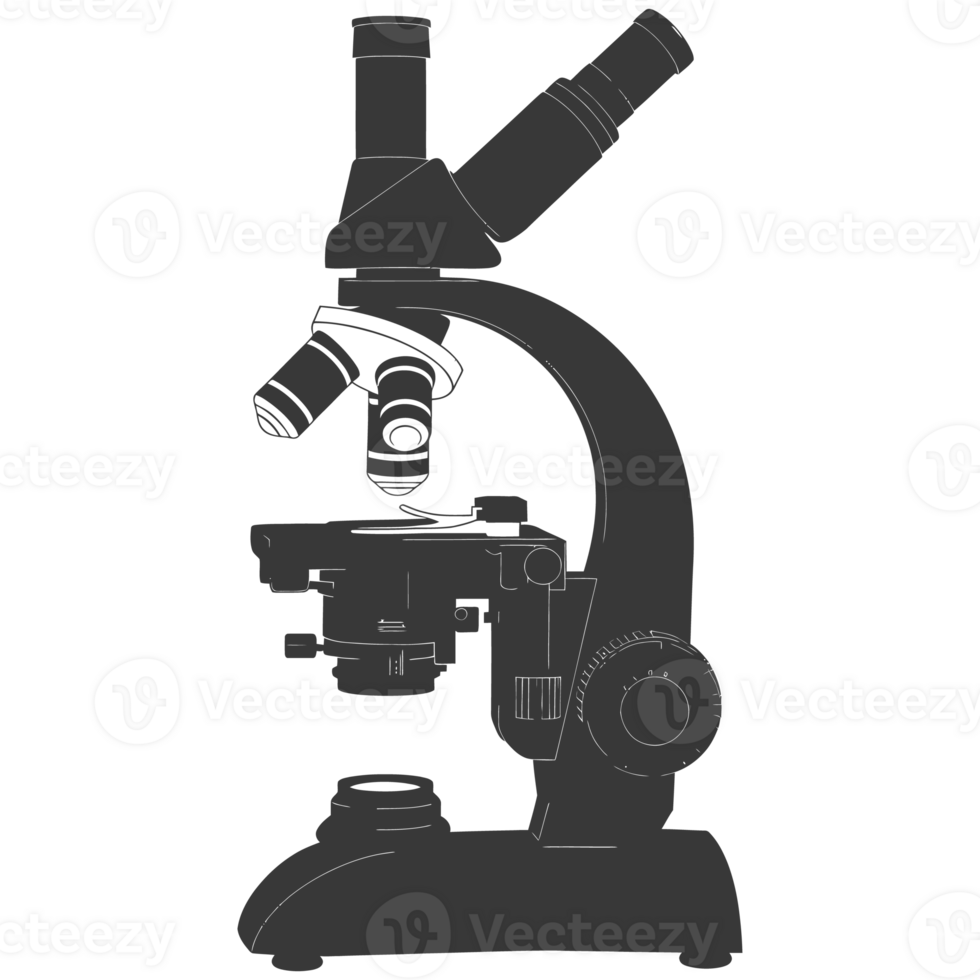 AI generated Silhouette microscope is a laboratory instrument black color only png