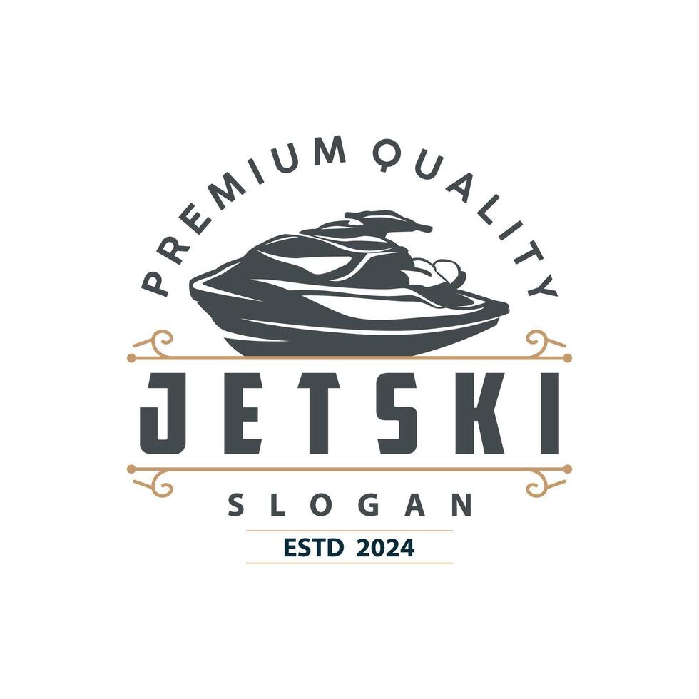 Jet ski logo marine sport jetski brand logo badge template extreme water racing vector business design