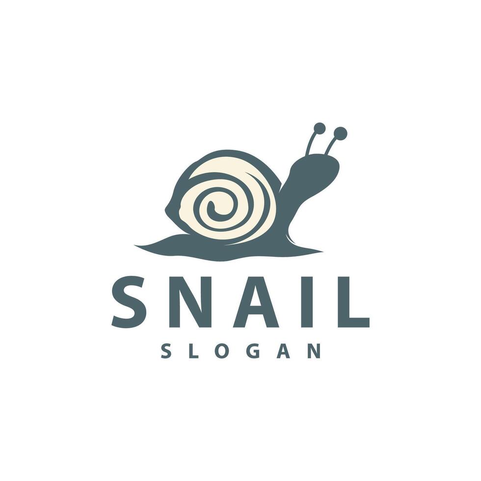 Snail logo design silhouette slow nature animal illustration simple vector snail product brand inspiration