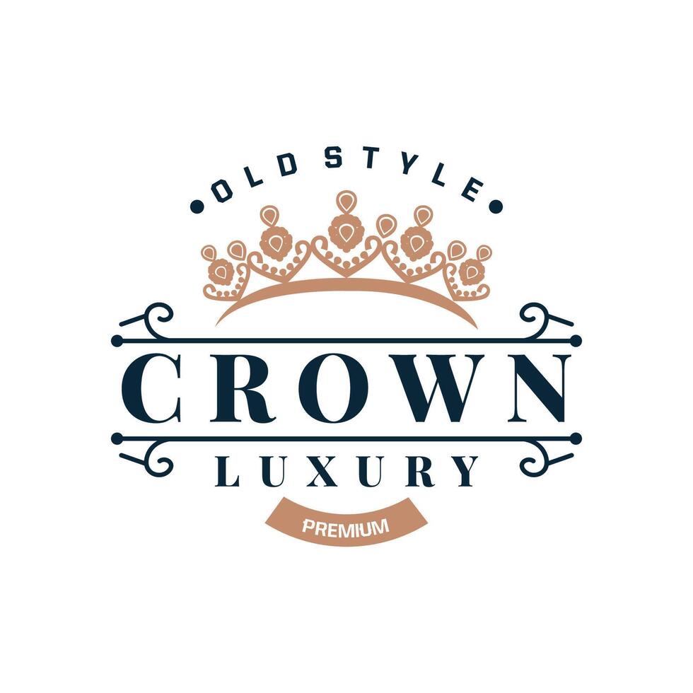 Crown logo design simple beautiful luxury jewelry king and queen princess royal templet illustration vector